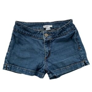 Blue Asphalt Low Rise Denim Micro Shorts Medium Wash Blue Size 3/26 Stretch Y2K